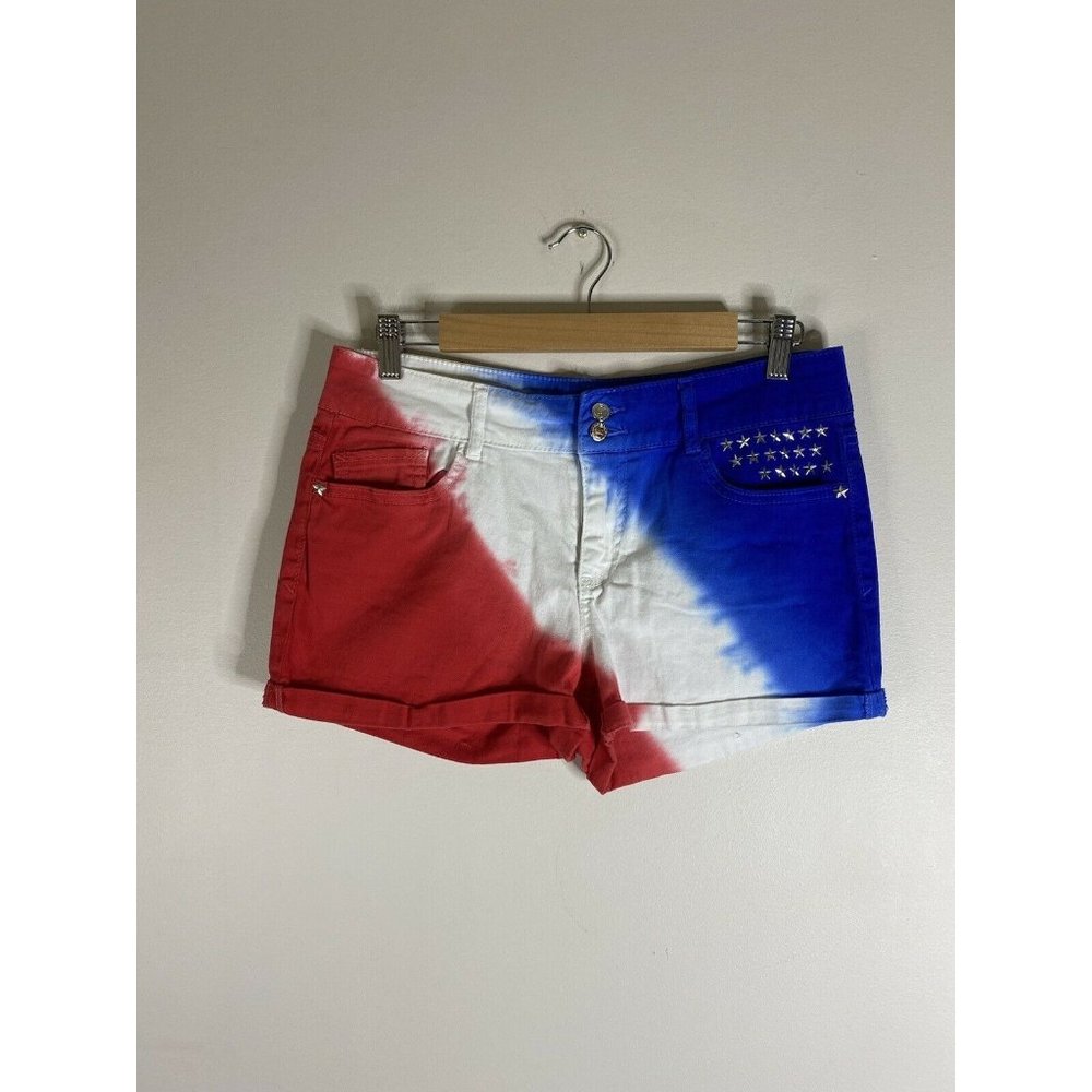 L.E.I Women Jean Shorts Ashley Low Rise Casual Studded July 4th Size 11